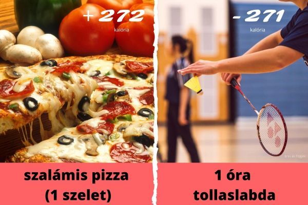 pizza és tollaslabda kalória 